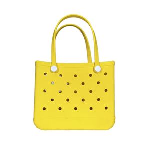 おしゃれな<span class=keywords><strong>EVA</strong></span>ビーチハンドバッグ、DIY可能、防水シリコンゴム製、花飾り付き、洗えるビーチバッグ - Product Image 4