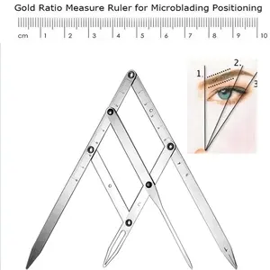 Golden Eyebrow DIVIDER Ruler Measure Microblading Ruler Eyebrow Shaping Makeup Tattoo Shaping Stencil Measuring Grooming Tool