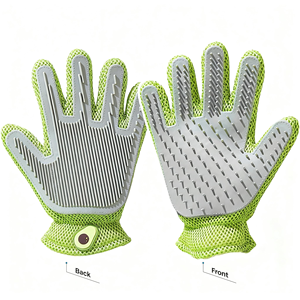 Gant de toilettage pour animaux domestiques (chiens et chats) – Écologique, autonettoyant, élimination des poils en un clic, brosses en TPE et ABS réutilisables pour tapis, meubles et canapés - Product Image 1