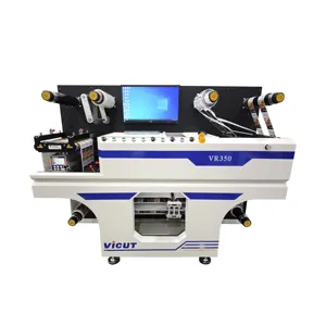 VR350 قاطع الملصقات بكرة إلى بكرة lrotary label finisher قاطع الملصقات بالموجات فوق الصوتية مع دليل ويب