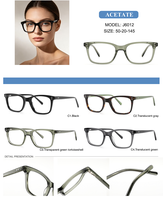 Montures de lunettes optiques de luxe en acétate poli à la main, style vintage carré, vente en gros