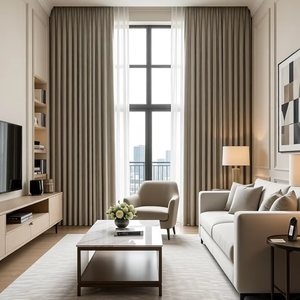 Tissu de <span class=keywords><strong>rideau</strong></span> occultant personnalisé de qualité supérieure, toucher doux, textile en polyester pour les rideaux de salon et de chambre à coucher - Product Image 2