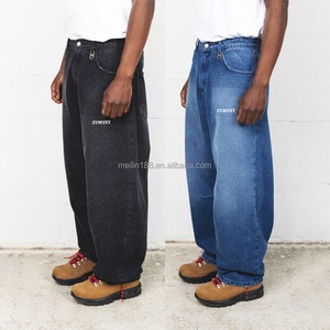 Fabricant de jeans en denim sur mesure, style streetwear, coupe ample, délavé vintage, taille haute, jambe large, baggy - Product Image 2