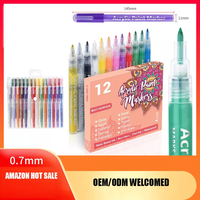 Ensemble de stylos marqueurs d'art 24 couleurs non toxiques non effaçables Vente directe d'usine Tube de stylo acrylique transparent pour peinture d'art couleur
