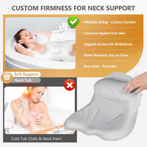Oreillers <span class=keywords><strong>de</strong></span> <span class=keywords><strong>bain</strong></span> gonflables SUREWALHOME pour baignoire - Oreiller <span class=keywords><strong>de</strong></span> baignoire en silicone à fermeté réglable pour la relaxation du cou et les bains <span class=keywords><strong>de</strong></span> sel d'Epsom - Product Image 3
