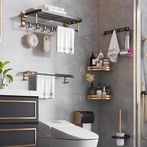 Toallero de Aluminio Espacial Yao Peng, 4 Barras, 2 Niveles, Plegable, Sin Taladro, Juego de Accesorios de Almacenamiento para Baño - Product Image 1