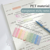 Bloc-notes adhésif transparent PET pour étudiants, étiquettes d'indexation personnalisables