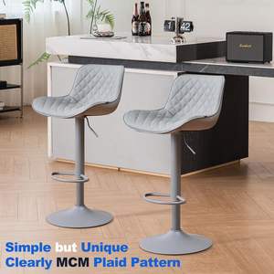 Tabourets de bar blancs de 24 pouces en cuir PU capitonné pour îlot de cuisine/comptoir de cuisine avec dossier - Product Image 3