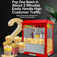 Machine à Popcorn Commerciale 1400W en Acier Inoxydable avec Cuve Antiadhésive et Portes en Acrylique pour Cinémas, Salons de Snacks et Centres Commerciaux