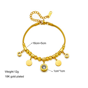 European and American Fashion Elegant Women's Light Luxury Zircon Jewelry Bracelet Necklace Round Brand Pendant Beaded <b>Chain</b> - Product Image 5