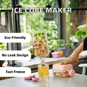 25 tái sử dụng Silicone 500/800ml <span class=keywords><strong>Cube</strong></span> Maker nhanh chóng đóng băng Khuôn có thể tháo rời rơm rò rỉ-proof bền vững container cho - Product Image 4