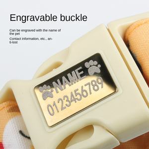 Nuevo <span class=keywords><strong>Collar</strong></span> de algodón para mascotas para perros pequeños, cuerda de tracción antirotura para perros con grabado y decoración de cinta, anillo de cuello impreso - Product Image 5