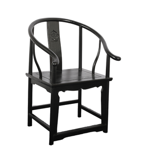 Reproduction antique chinoise en bois massif d'orme recyclé <span class=keywords><strong>noir</strong></span> <span class=keywords><strong>fauteuil</strong></span> à dossier <span class=keywords><strong>rond</strong></span> meubles de salon - Product Image 2