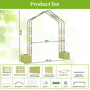 Arche minimaliste moderne en gros, structure de jardin en métal noir élégant pour aménagement paysager contemporain, entrepôt aux États-Unis - Product Image 6