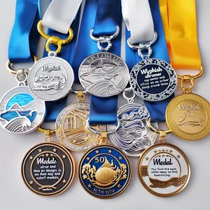 Оптовая продажа, Заказная золотая медаль, медальон, марафон, спортивная футбольная монета, 3D дизайн, пустая металлическая медаль за картинг, Чирлидинг