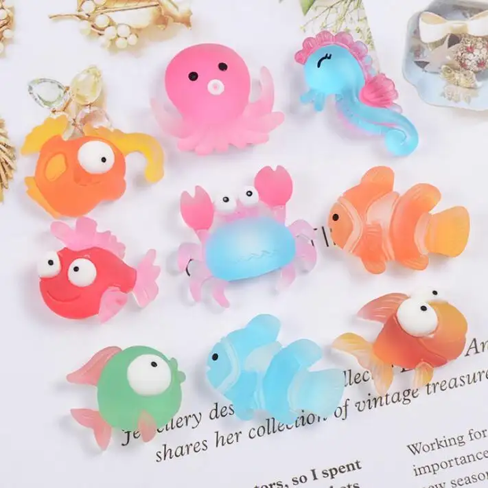 2019 Nieuwe Ontwerpen Oceaan Dieren Vis Krab Charms Slime Kralen Maken Benodigdheden Voor Diy Ambachten Geschenken