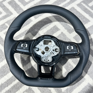 Volant en cuir pour Volkswagen <span class=keywords><strong>Golf</strong></span> 4 5 6 <span class=keywords><strong>6R</strong></span> 7 7.5 8 MK4 5 6 7 7.5 8 7 R GTI GTD GTE Variant R-Line - Product Image 1