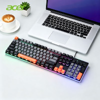 Acer OKB950 Clavier filaire 104 touches RGB rétro-éclairage USB ergonomique Ultra mince ordinateur portable PC de bureau