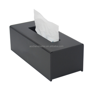 Couverture de boîte de tissu acrylique noire de Logo imprimé par coutume/<span class=keywords><strong>support</strong></span> de boîte de tissu de voiture - Product Image 2