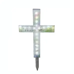 Goede Kwaliteit Owlighting Outdoor Tuin Zonne-Energie Verlicht Solar Led Cross Light Begraafplaats Verlichting