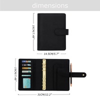 Portefeuille en cuir gaufré 35 couleurs Yihe, le plus vendu, avec anneau doré, classeur A6 pour argent, organiseur financier à feuilles mobiles pour l'école