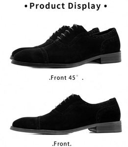Zapatos Formales de Oficina para Hombre, con Punta Cuadrada, de Gamuza Vacuna, Elegantes, para Bodas y Fiestas, Personalizables, con Cordones, Antideslizantes y Transpirables, Venta al Por Mayor - Product Image 5