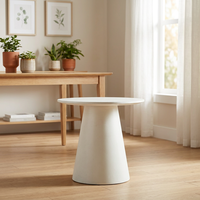 Table à manger ronde en micro-ciment blanc moderne, écologique, style nordique, 600 mm, pour salon, hôtel