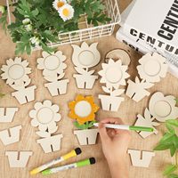 8 Estilos de Marcos de Fotos de Madera sin Pintar para Manualidades, Soporte de Madera Natural para Macetas con Flores, Portafotos de Mesa, Manualidades para Niños