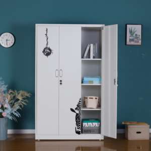 Vente en gros de vêtements populaires pour filles comme armoire de chambre à coucher avec miroir armoire en acier à 3 portes en métal lemari pakaian - Product Image 2