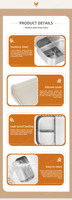 Couvercle en silicone étanche sans Bpa en acier inoxydable Snack Tiffin Lunch Bento Kids School Children Lunch Box