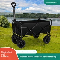 Chariot de camping pliable extra-large pour l'extérieur, chariot de pique-nique manuel, mini chariot universel pliable en métal tout-terrain