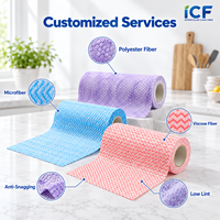 Gulungan Handuk Nonwoven Spunlace Kapasitas Minyak Tinggi, Dapat Digunakan Kembali, Lembut, Daya Serap Tinggi, Kain Pembersih untuk Meja Dapur