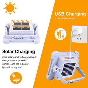 โซลาร์เซลล์ชาร์จไฟได้200W, สปอตไลท์ LED กลางแจ้งแบบพกพา Ip66สปอร์ตไลท์ฉุกเฉินกันน้ำใช้งานได้หลากหลาย - Product Image 6