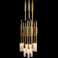 Lustre suspendu moderne de style industriel rétro en crin de cheval XZ Wabi Sabi pour chambre à coucher, îlot de cuisine, style du milieu du siècle