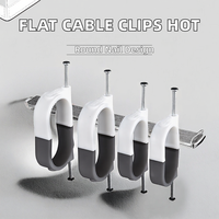 RUNBO Clips de câble en plastique ronds/circulaires de haute qualité, clips de câble mural avec clou en acier 7 mm, 100 pièces/sac