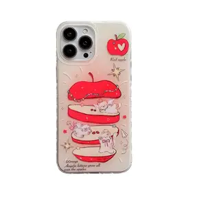 Lovely Slice Apple Phone Case con cadena colgante de moda para teléfono 14 13 12 11 funda protectora