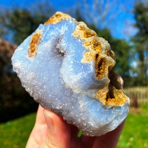 งานฝีมือคริสตัลธรรมชาติ เครื่องประดับหยาบ พลอยดิบ บลูเลซอาเกต หินบำบัด บลูเลซอาเกตแบบตัวอย่าง - Product Image 6