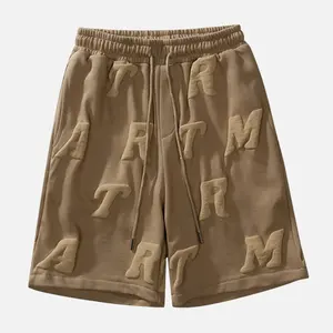 דצמבר Oem מותאם אישית גברים של מכנסיים קצרים Boardshorts 2022 באיכות גבוהה עבה צמר פאף מודפס לוגו מכנסי התעמלות גברים