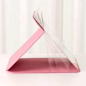 Miroir de maquillage en cuir PU Carré de voyage Compact Mini miroir cosmétique de table pliable de bureau Miroir de poche logo personnalisé - Product Image 5