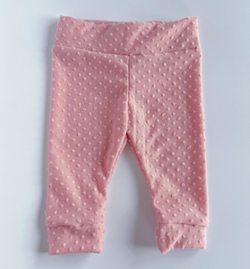 Rosa Swiss Dot Baby Girl Set Leggings Sombrero Diadema Arco Regalo Ducha Personalizado Recién Nacido Pantalones de algodón - Product Image 6