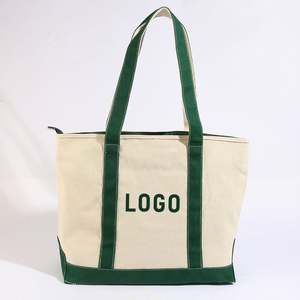 Bolsa de Compras Plegable de Gran Capacidad, Informal, de Lona de Algodón, con Asas de Cuerda y Cierre de Cremallera - Product Image 6