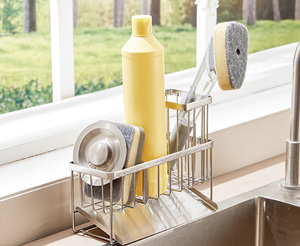 Organizzatore per <span class=keywords><strong>Spugne</strong></span> da <span class=keywords><strong>Cucina</strong></span> in Acciaio Inox 304, Portaspugne Lungo con Spazzola per Piano di Lavoro - Product Image 6