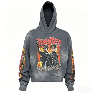 Sudadera con Capucha para Hombre, 420GSM, Estilo Monkey Wash, 100% Algodón, Suave y Moderna - Product Image 1
