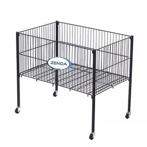 Hot Selling Capacity 50kg Folding Steel Wire Mesh Pallet Container Metal Storage Roll Cage Trolley