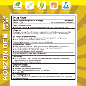 プライベートブランド健康キャンディメーカーOEMマヌカミントハニー喉の痛み咳止めロゼンジハーブサプリメント - Product Image 3