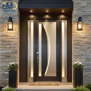 Puerta Principal de Acero de Lujo con Acabado Decorativo en Madera - Product Image 4