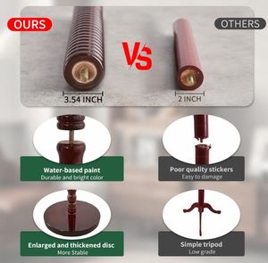 <span class=keywords><strong>Porte</strong></span>-manteau à 14 crochets en <span class=keywords><strong>bois</strong></span> de bouleau naturel massif Support de manteau autoportant classique Base triangulaire robuste pour l'entrée de la salle de bain - Product Image 2