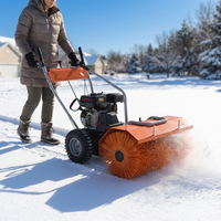 Balayeuse à neige rotative à poussoir avec tête de souffleur à neige optionnelle de 56 cm et lame à neige de 80 cm pour parking