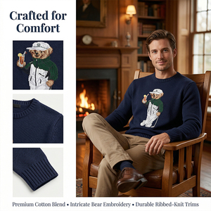 Pull en tricot personnalisé pour homme de qualité supérieure |   Esthétique Old Money |   100% Coton de Qualité |   Logo personnalisé OEM/ODM Faible MOQ Confortable - Product Image 2