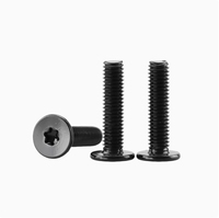 Vis métrique LeGood personnalisée M2.5x8mm en acier inoxydable 304 noir électrophorétique, tête plate Torx T6, filetage standard classe 4